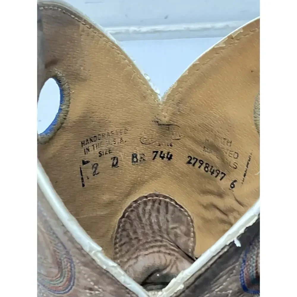 Justin Men’s 10.5 Bent Rail Caddo Square Toe Cowboy Tan Western Boots BR744